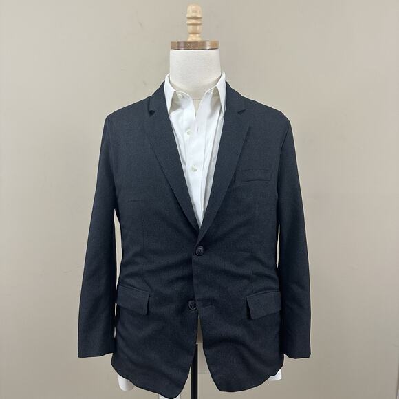 Bluffworks "‎ Gramercy Blazer " Solid Mid Grey Slim Fit Blazer 44R - Picture 1 of 13